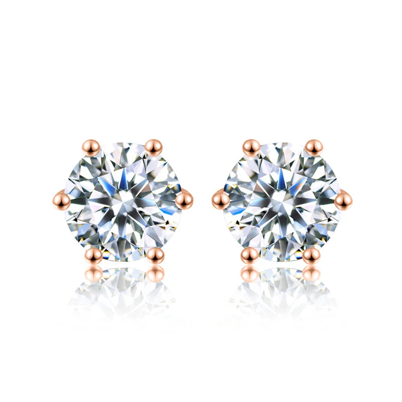 Certified Moissanite Stud Earrings