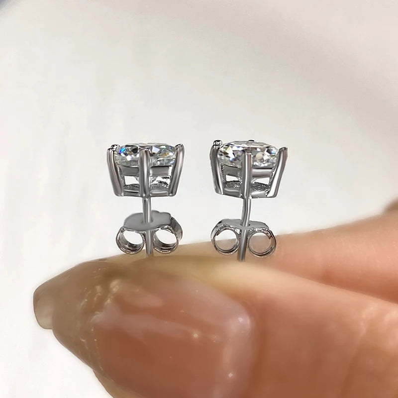 Certified Moissanite Stud Earrings