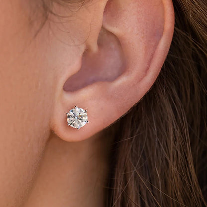 Certified Moissanite Stud Earrings