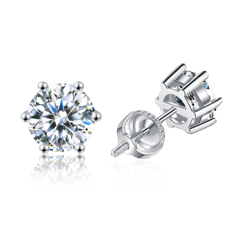 Certified Moissanite Stud Earrings