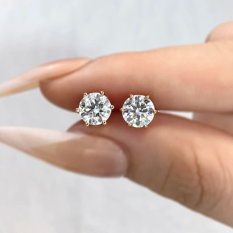 Certified Moissanite Stud Earrings