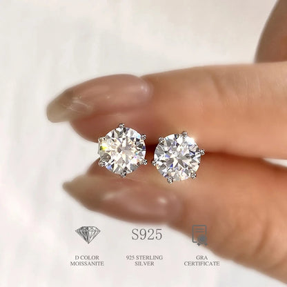 Certified Moissanite Stud Earrings